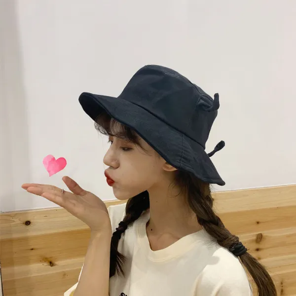BAROBARO 여자 여름 와이어 버킷햇 벙거지 모자 붉은 어부모자 썬캡 일계 chic 캐주얼 소