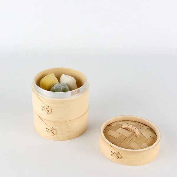더담고 대나무미니찜기10cm/만두찜통/딤섬찜기/2단찜기떡시루, 단일