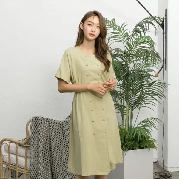 나인 더블 클래식 린넨 원피스op 4452