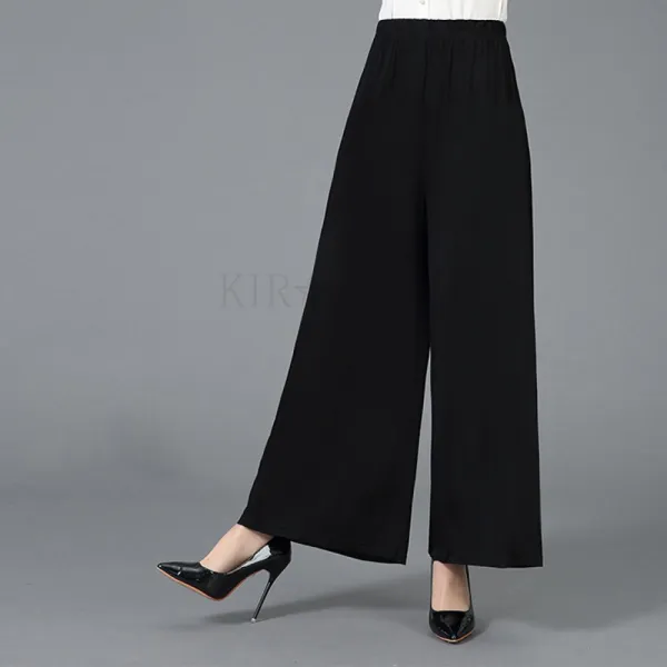 kirahosi 여성 엄마 중년여성 편한 밴딩 슬랙스 와이드팬츠 + 덧신 증정 Ioq392d