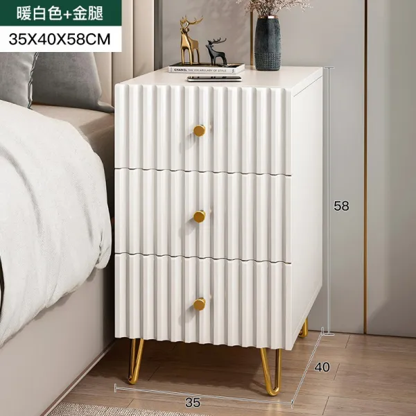 메탈선반소품보관 침실 침대가장자리 궤 멀티 심플 착지 삼발 가정용 소형 서랍 양식 간략함, 조립 가볍게 사치한 미끈함 35CM 삼발