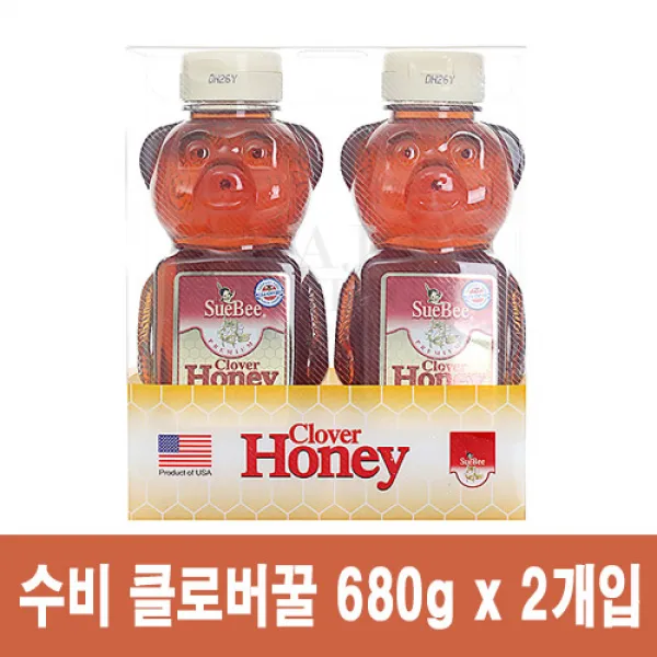 수비 클로버꿀 곰돌이병 x 2입 미국산 코스트코/건강꿀, 단일상품