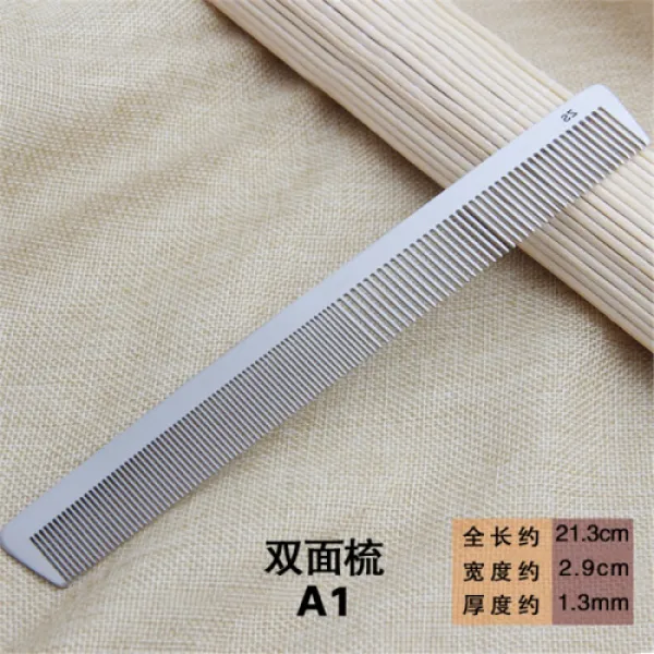 도비르미 뾰족한 꼬리 빗 스테인리스 커트 빗 미발강 빗 슬림 플랫 머리 빗 남발 빗 양면 빗 a1, 1개