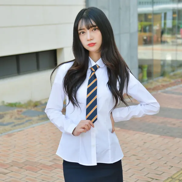 (빅사이즈) 고급 스판 둥근카라 블라우스 기본핏 ~3XL
