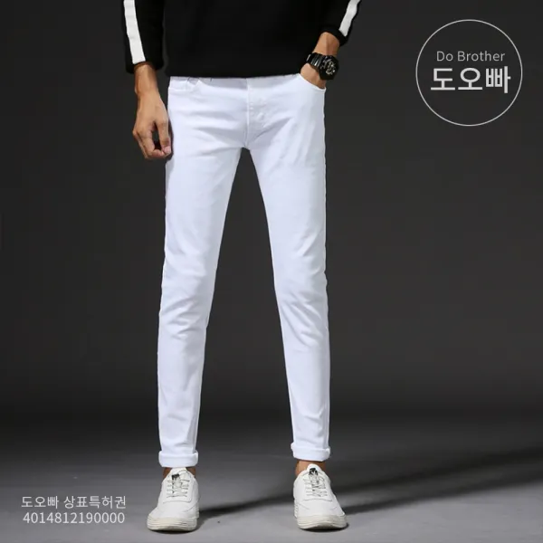 도오빠 남성 블랙 데님 진 화이트 백바지 검은바지 기본 데일리 패션 워싱 남자청바지 남자바지