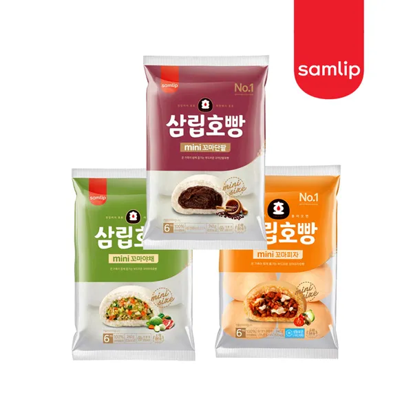 삼립호빵 3봉 단팥야채피자혼합 미니찐빵 저녁메뉴, 18개입, 40g