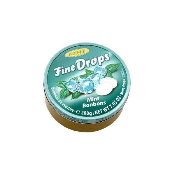 Refreshing Woogie Fine Drops Mint Candies in Tin Round Case - Easy Open & Close Tin Container for Re, 단일상품
