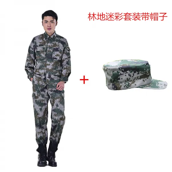 해방군 특전 군부 대 군장 품 용 밀리 터 리 위장복 세트 장 에서 일 하 다 내 마모 성 옷 남녀 여름 풀숲 위장복 세트 남 황막 하 게 훈련 복 밀리 터 리 카 무 (세트 + 모자) 155 / 80 - 84 (여성)