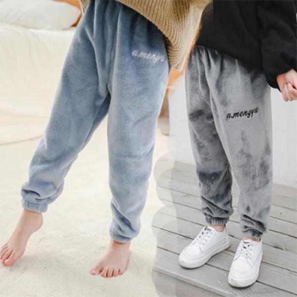 세렌디피티 Sb 02 남녀공용 유아동 보들보들 수면바지 주니어 겨울 인조밍크 파자마 남아 여아용 긴바지 극세사 수면잠옷