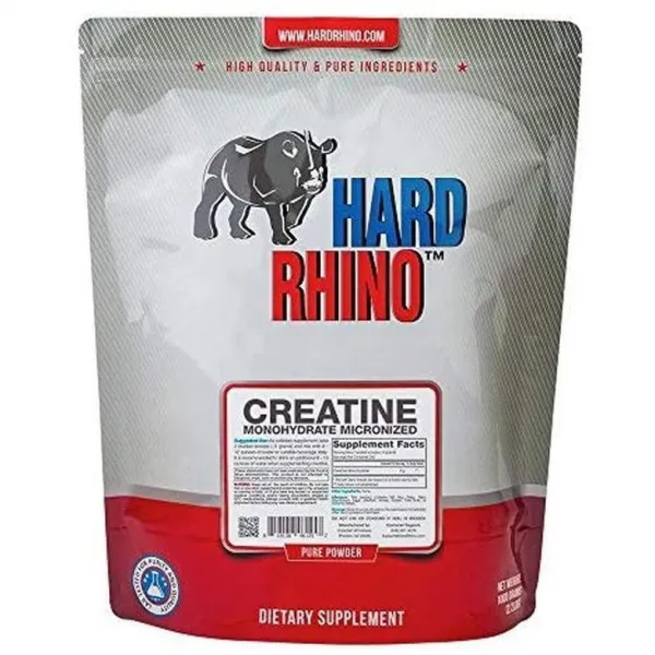 미국직구 단단한 Rhino 크레아틴 모노 하이드레이트 미분화 분말 1kg (2.2Lbs) 무향 실험실 테스트 국자 포함, 1set, 상세참조