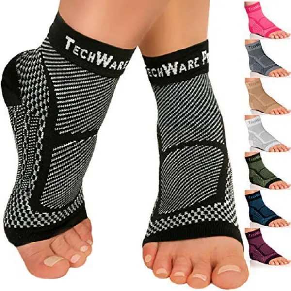 techware pro 발목 버팀대 압축 공기-아킬레스 건염 골통을 유발합니다. 발 아치 지지대가있는 발바닥 근, 상세 설명 참조0
