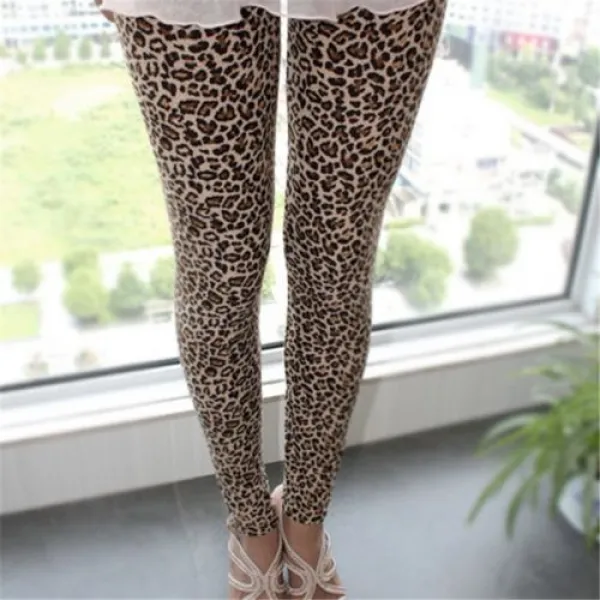 [해외] 유럽 세련된 바지 섹시한 여성 여자 표범 레깅스 아홉째 바지 PANTALON 팜므