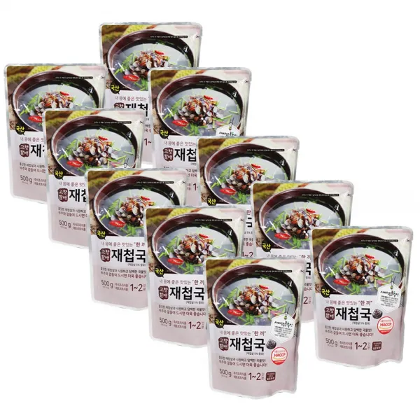 국산 고향 할매 재첩국 10팩 5Kg (500g × 10개), 단품