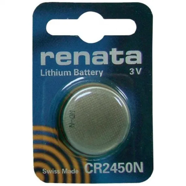 CR2450N Renata 단세포 3 개 볼트 리튬 망간 이산화물 건전지. COMP-33N, 1