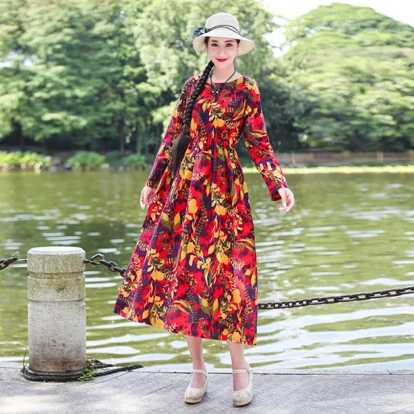 중년 고급 원단 꽃무늬 원피스 아임심플