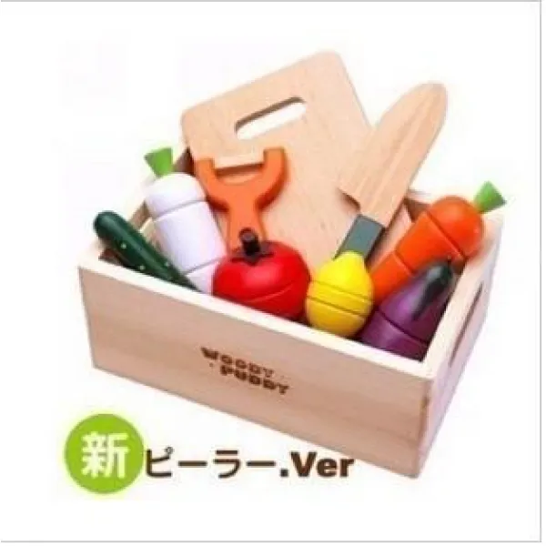 없음 어린이 선물 정품 아동동수뇌익지1 4세 목제절단락자석과 야채장난감초과치