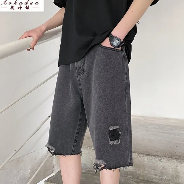 비나 데미지 디스트로이드청바지 구멍청바지 찢청팬츠 남성 구걸다 그들을 위해 애걸함 9 타입 얇은 짧은 대미지 트렌드