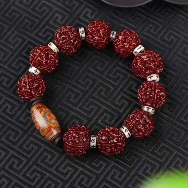 네팔 포만 용 비늘 문 밀레니엄 보리자 티베트식 싱글 서클 염주 보리수 꼬치