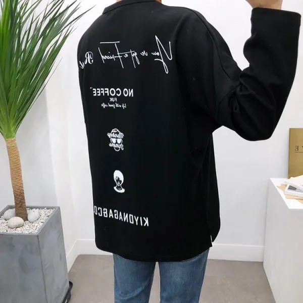 애드매이브 남녀공용 특양면 레터링 프린팅 박스티 긴팔티셔츠 3color 긴팔 티셔츠