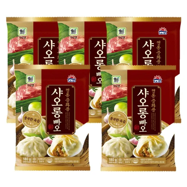 사조대림 샤오롱빠오 180gX5봉 풍부한육즙 간식만두, 1개, 900g
