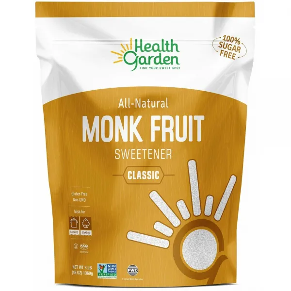 HEALTH GARDEN 헬스 가든 나한과 몽크 프룻 스위트너 클래식 1360g Monk Fruit Sweetener Classic 3 LB, 1팩