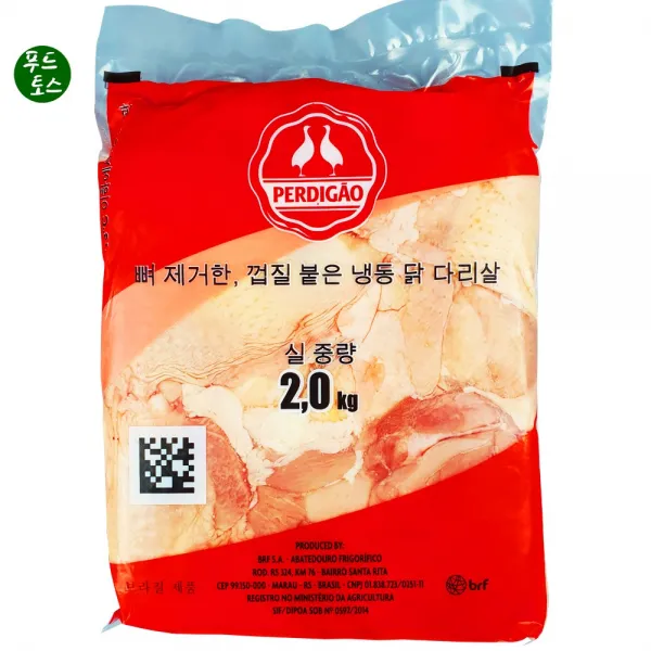 푸드토스 닭정육2kg 뼈제거한닭다리살 순살정육 닭고기 페르디가오, 1개, 2KG