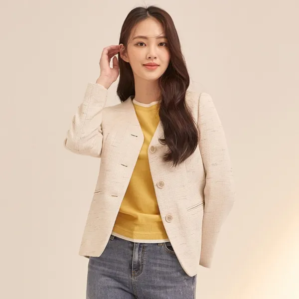 클라비스 # 청바지 슬렉스 스커트에 다 잘어울리는 기본 노카라자켓 2컬러 