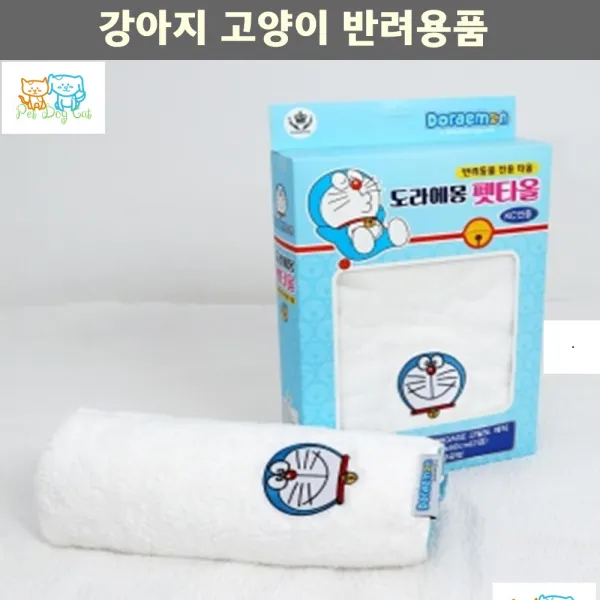 목욕후자연건조 도라에몽 펫타올L 애완타월 진돗개 요크셔테리어