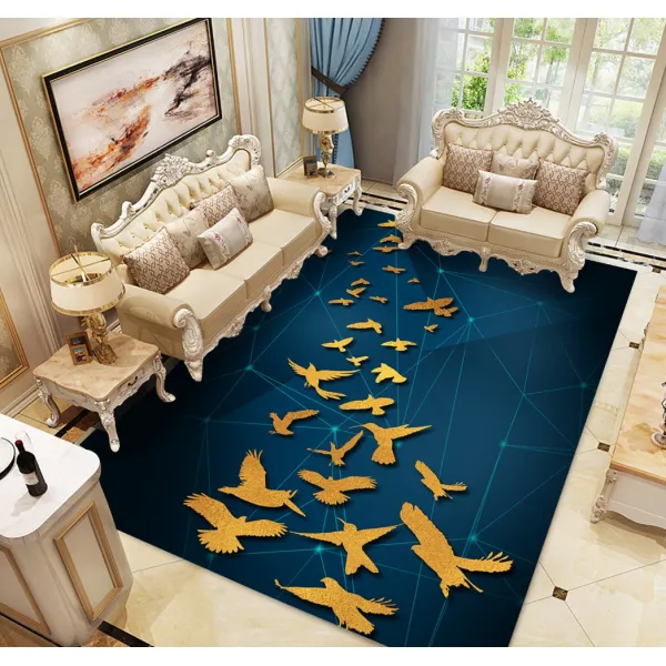 프린트 카페트 가정용 거실 탁자 깔개 침실 심플한 침대 머리 카페트 추상 시리즈 매트리스, 제비가 돌아오고 하늘이 돌아오다