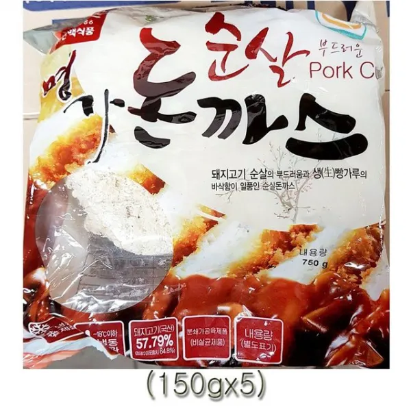 한맥 순살돈까스 150g 5개 경양식 축산 야식 돈가스 튀김요리 간편한 일본식돈까스 lhwb, 1개