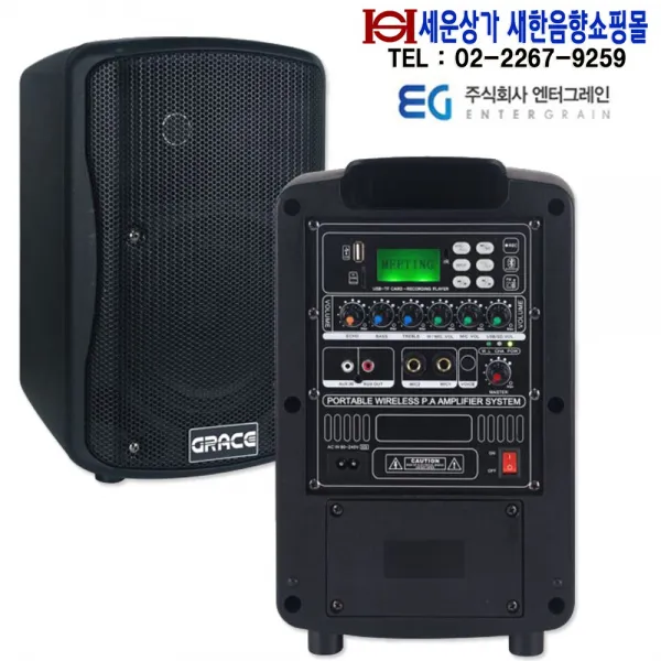카날스 EG-116N 충전식엠프 150W 200MHz 1채널 무선마이크 유선마이크 블루투스 USB SD 에코 녹음기능 버스킹 공연 섹소폰연주 집회등, 무선 헤드셋마이크형
