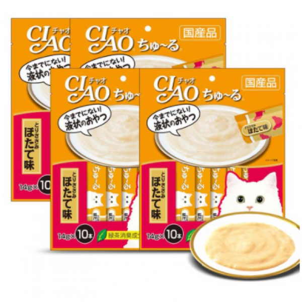 이나바 챠오츄르 고양이 간식 14g SC126, 닭가슴살 + 조갯살 혼합맛, 40개