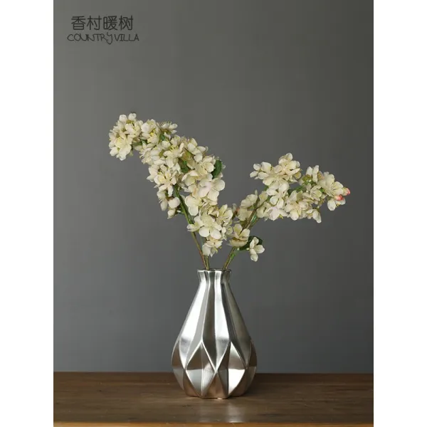 스윗 전원 아메카지스타일 농촌 모조꽃 인조 채화 라이크 눈부시다 숏 벚꽃 꽃술 실버 종이접기 도자기 보틀 _3즈 살