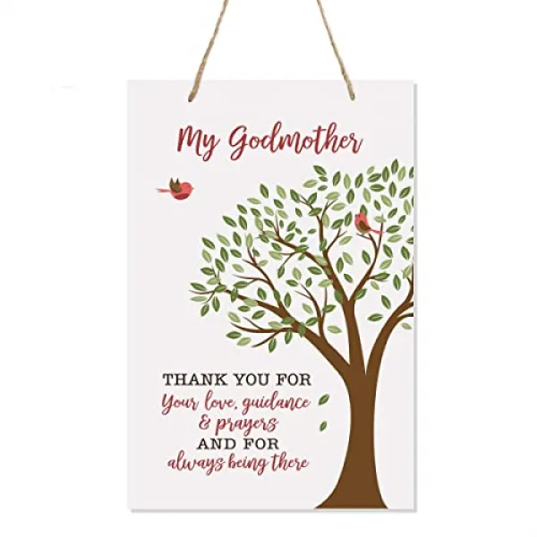침례식 세례자 딸을위한 현대 로프 나무 기호 딸 Godchild Godson Goddaughter 자식 첫 번째 거룩한 친교 선물 어머니 아버지 유모 8 