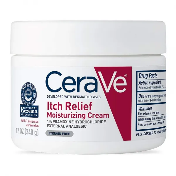 CeraVe 세라비 저자극 모이스쳐 크림 자극성 건성 가려움 피부용 12oz (340g) Moisturizing Cream for Itch Relief | 19 Ounce Dry Skin, 1개, 539g