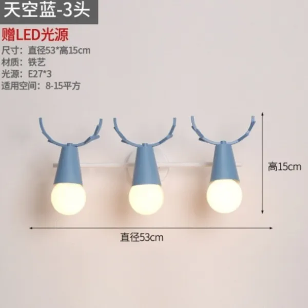 Led 거울 경전등화장실led 타구세면대등방 거울램프 3두 철예 블루 Led 중성광