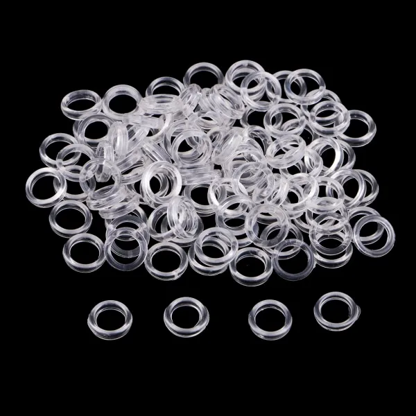 QDY Prettyia 100pcs 클리어 브래지어 스트랩 조정 슬라이더 링 그림 0 패스너 6mm