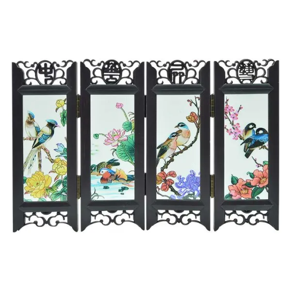 지와이(GY) 작은 병풍 진열품 중 나라 무드 특색 공예품선물 출국함 외지인 기념품 남의 일이다 유학함, 본상품, 새소리꽃 향기