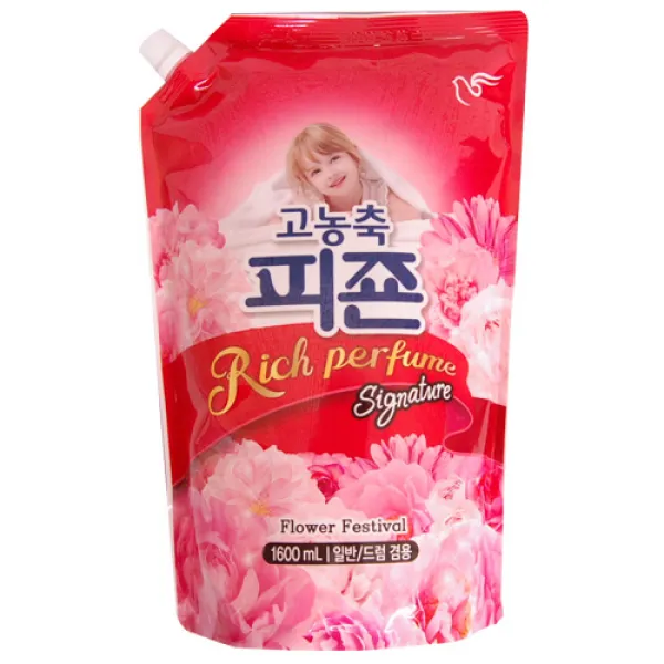 피죤 리치퍼퓸 플라워페스티벌 리필 1600ml 섬유유연제 1개