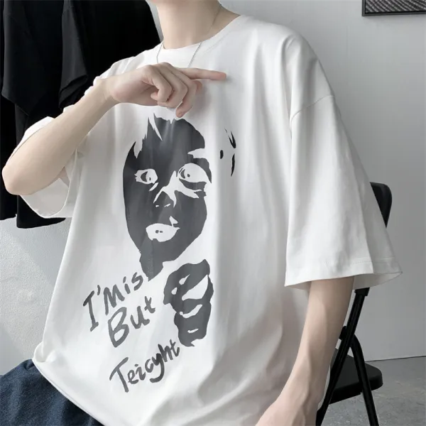 클라인 블루 반팔 남 디자인 미니멀 팝 티셔츠 오버사이즈 커플 대여섯부