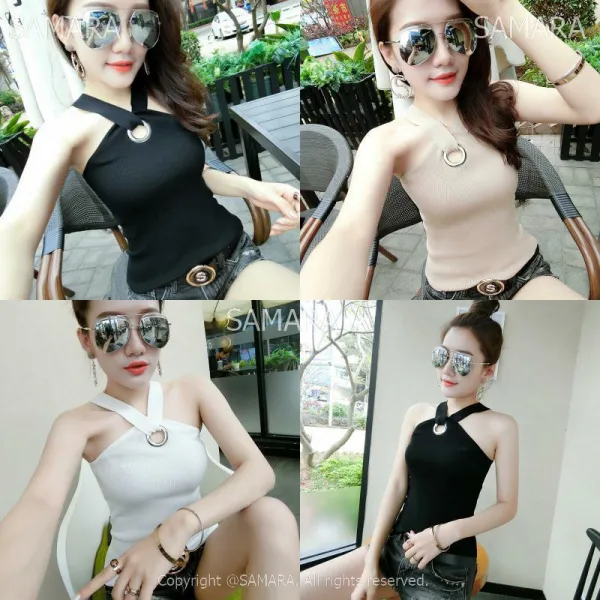 Qterra 특허브랜드 나시티 여름니트 민소매티셔츠 섹시 오프숄더