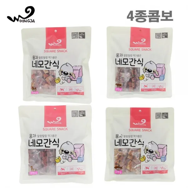 군침좔좔 펫간식 4종 큐브 모음 강아지칭찬간식 프리미엄간식 강아지건조간식 펫푸드, 1개