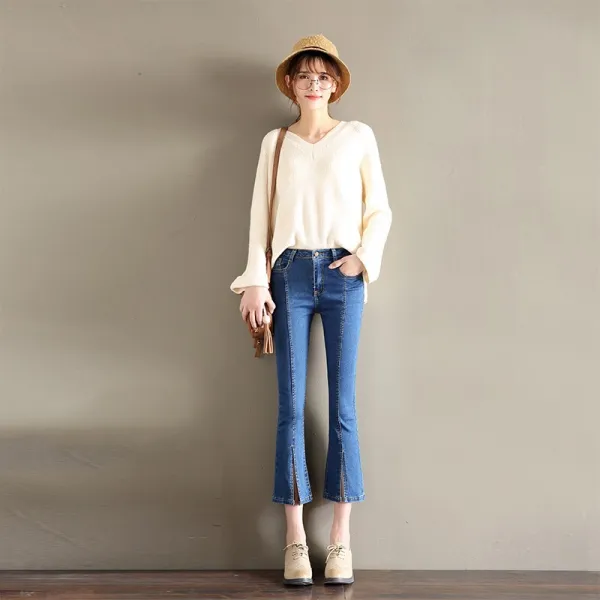 머머다 머머다 여성 봄 스판 부츠컷 청바지 데님팬츠 빅사이즈05 Lyj05 575986733787