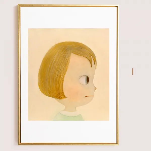 요시모토 나라 몽유병 인형 그림 작품 팝아트 홈카페인테리어 액자, 40x60 + 로즈 골드 + 001-577
