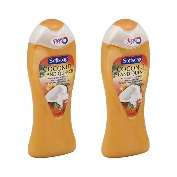 [Softsoap] 소프트 소프 모이스춰 라이징 바디 워시 코코넛 아일랜드 끄다 15온스 (2 팩), 단일상품