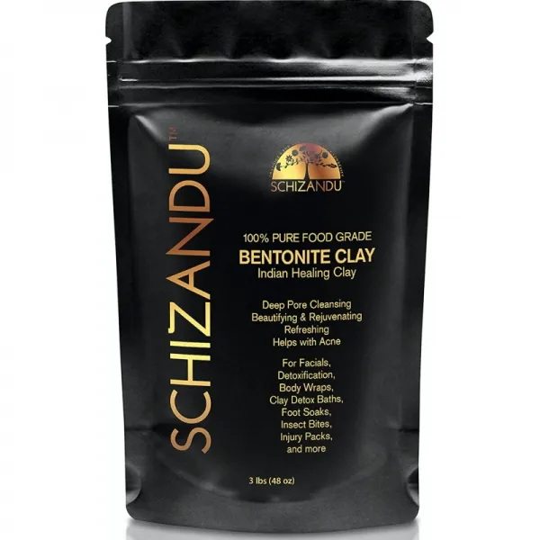 Schizandu Organics 벤토나이트 인디언 아즈텍 힐링 클레이 비건 100 % 순수 해독제 분말 | 3 파운드 | 1
