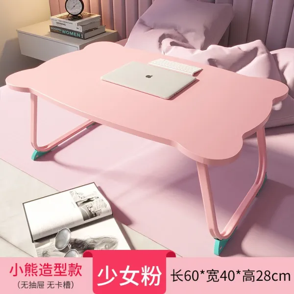 다시금 침대위 작은테이블 플바인딩 루즈테이블 기숙사 윗가게 창문블라인드 소녀 침실 땅바닥에 앉다 책상테이블, 레이아웃 곰돌이 핑크