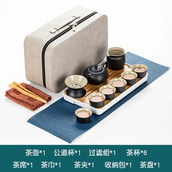 여행용 이효리 다기세트 보이차 다도 캠핑용 다구 휴대용 녹차 정통 홍차 차도구 C 1세트 1개