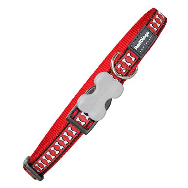 Red Dingo Reflective Red Dog Collar Medium/Large/20mm 레드 딩고 반사적 인 레드 도그 칼라 Medium / Large / 20mm, 1