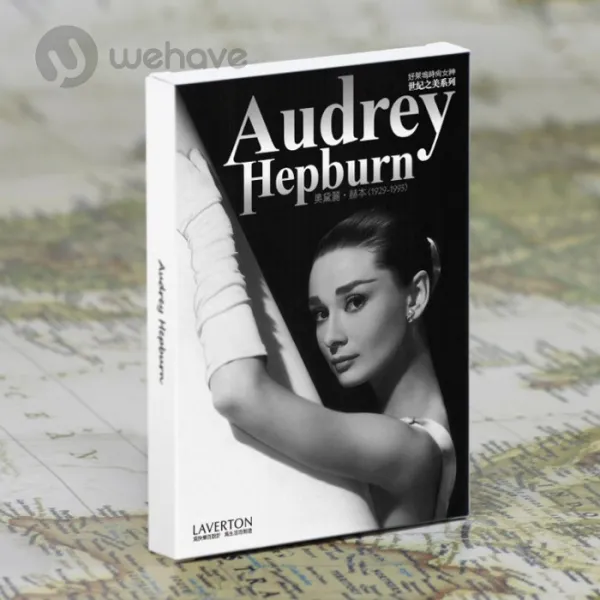 WEHAVE 영화 배우 스포츠 선수 흑백 사진 포토 엽서 모음 인테리어, 1세트, 오드리 헵번 (Audrey Hepburn)